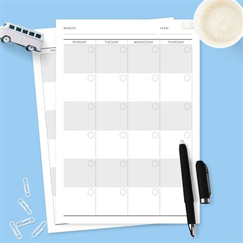 Blank Undated Calendar Template Calendar Printable Free Free Printable Undated Calendar