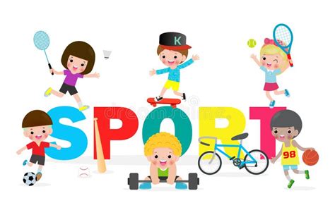 Collection Kids And Sport Child Playing Various Sports Cartoon