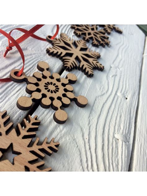 Set Of Wooden Snowflakes Woodener Shop