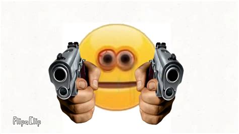 Creepy Emoji With Gun Mad Imagesee