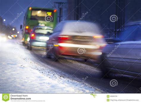 Winter Traffic Stock Image Image Of Evening Busy Traffic 49281079