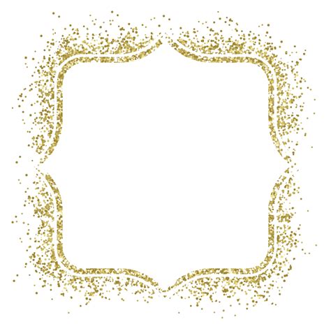 Picture Frame Glitter Gold Clip Art Gold Frame Vector Material Png