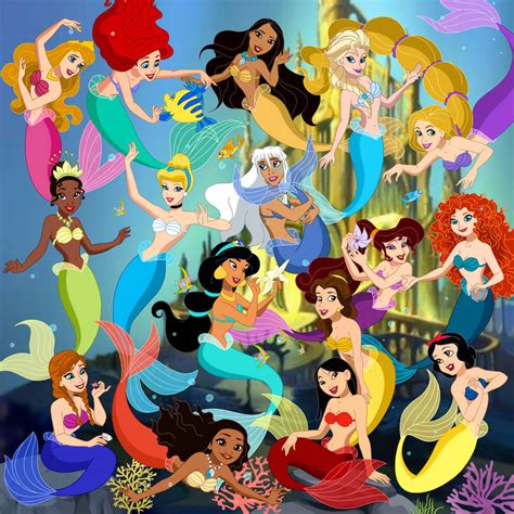 Disney Princess Mermaids By Lunamidnight1998 On Deviantart