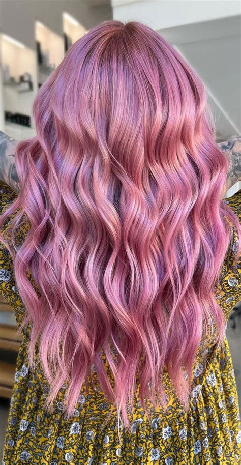 34 Pink Hair Colours That Gives Playful Vibe Dusty Pink Swirls