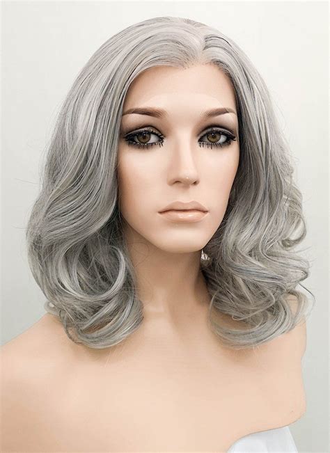 Mixed Grey Wavy Lace Front Synthetic Wig LF1644D Wig Is Fashion