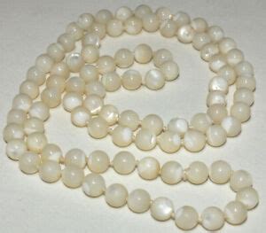 Rare Vintage Mother Of Pearl Round Beads Necklace Excelent Ebay