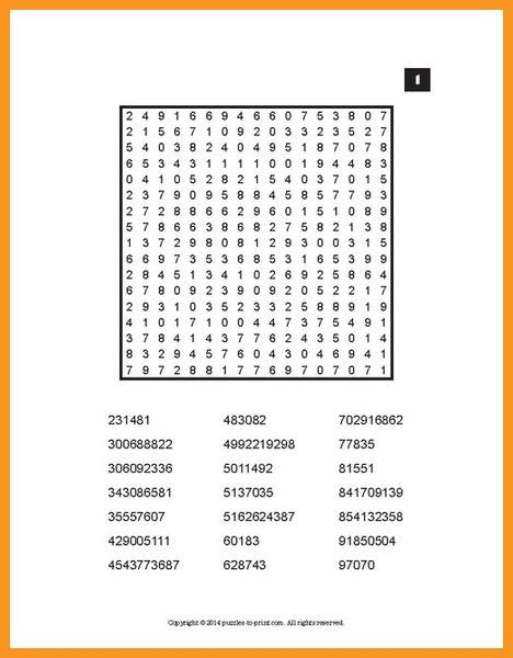 number search puzzles printable  puzzles  print