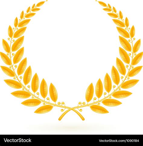 Gold Laurel Wreath Royalty Free Vector Image Vectorstock