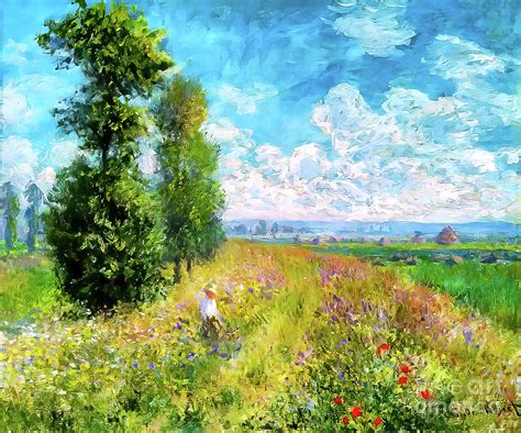 Meadow With Poplars By Claude Monet 1875 Drawing By Claude Monet Pixels