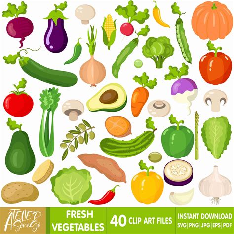 Food Clipart Goncalves Scrapbook Kit Fresh Vegetables Digital