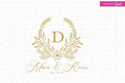 Floral Wedding Logo Custom Wedding Monogram Wedding Logos Wedding Logo Design