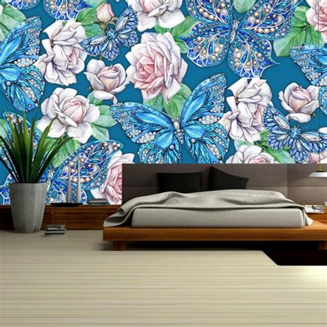 3d Butterfly Wall Art Hand Painted Flower Wall Decor