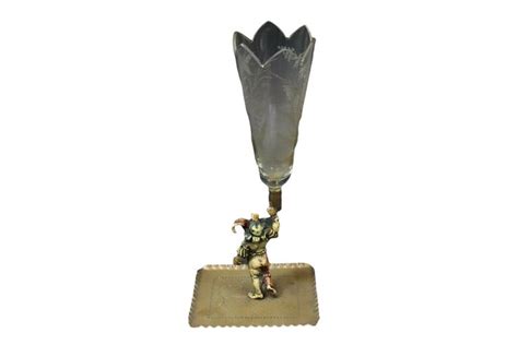Beautiful Victorian Glass Vase With Bronze Figure Stand Late 19th Century For Sale At 1stdibs