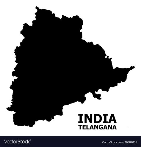 Flat Map Telangana State With Caption Royalty Free Vector