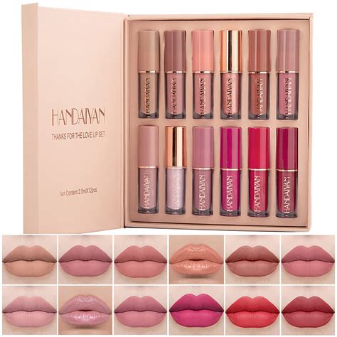 Buy 12 Colors Matte Liquid Lipstick Makeup Set Non Stick Cup Not Fade Pink Lip Gloss