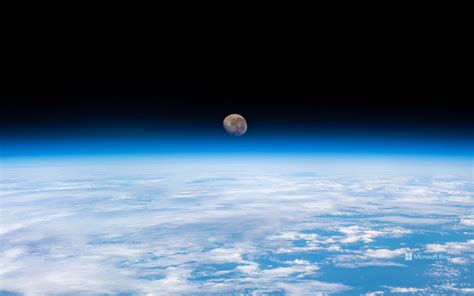 Waning Gibbous Moon From The International Space Station Bing