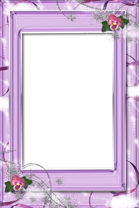 Transparent Violet Png Frame With Flowers Flower Frame Frame