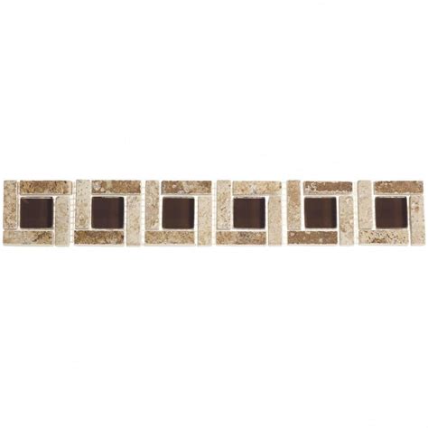Marazzi Tuscan Brown 2 In X 12 In Porcelain And Glass Listello Accent