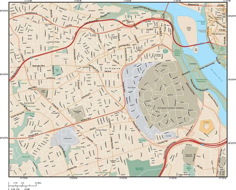 Arlington Va Map In Adobe Illustrator Vector Format Map Resources