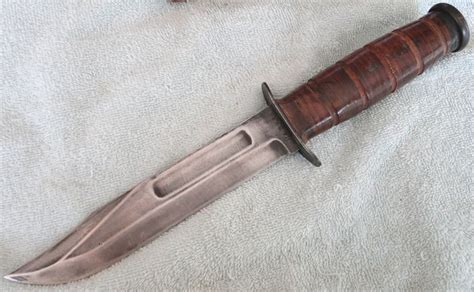 Wwii Ww2 Usmc Ka Bar Fighting Knife With Original Leather Sheath Nr Ebay