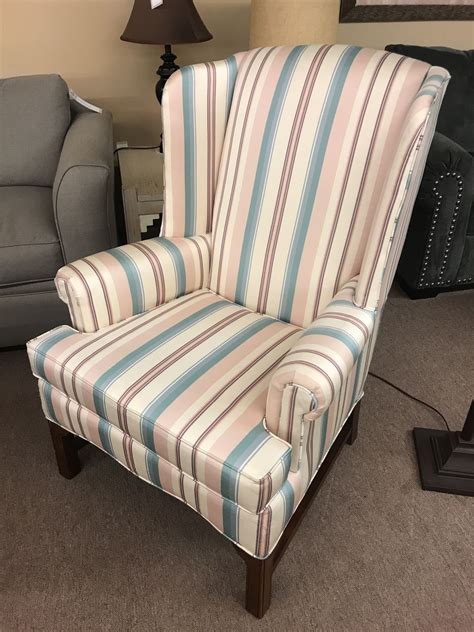 Fairfield Striped Wing Chair Delmarva Furniture Consignment