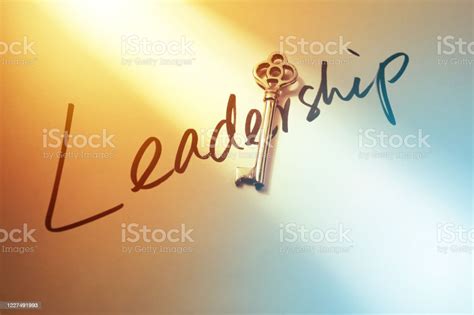 Key To Success Of The Word Leadership With Golden Skeleton Key Under