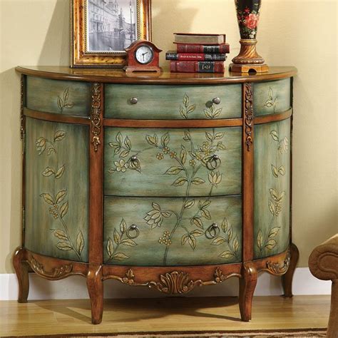 Antique Accent Cabinet W Floral Accents By Coaster Furniture