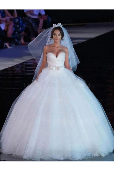 Ball Gown Sweetheart Tulle Wedding Dresses Bridal Gowns 3030100