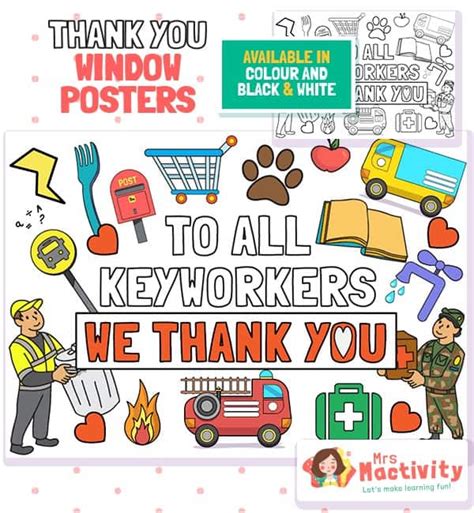 Key Workers Thank You Posters Mrs Mactivity