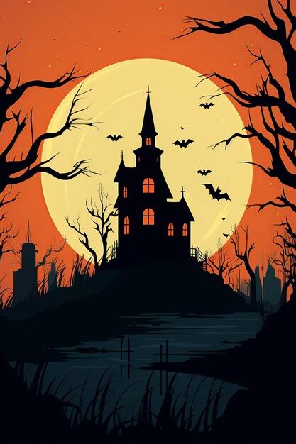 Premium Ai Image Spooky Halloween Postcard