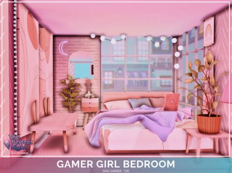 Gamer Girl Bedroom By Mini Simmer At Tsr Sims 4 Updates