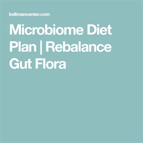 Microbiome Diet Plan Rebalance Gut Flora Microbiome Diet
