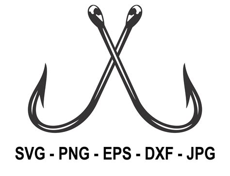 Haak Svg Cross Fishing Hooks Svg Instant Download SVG PNG EPS Dxf