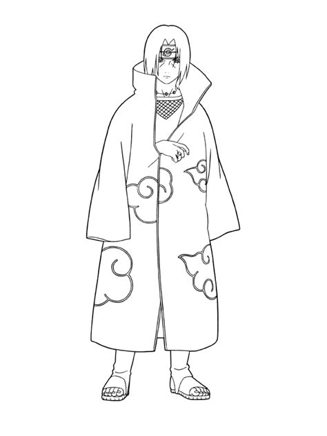 Uchiha Itachi Pose Naruto Drawings Cartoon Coloring Pages