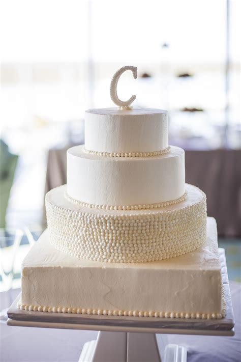 Simple Elegant Pearl White Buttercream Wedding Cake Burgaw Bakery