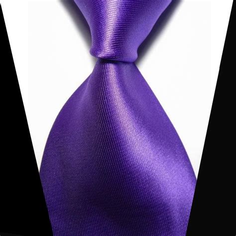 Solid Purple Men Tie Elegant Smooth Silk Necktie Classic Fashion