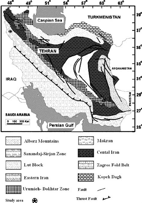 Geological Map Of Iran Modified After Ahmadi Khalaji Et Al