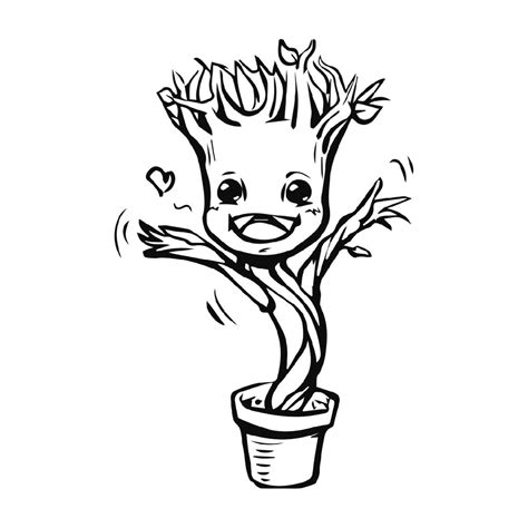 Baby groot coloring pages with flower free printable 20. Groot Coloring Pages - Coloring Home