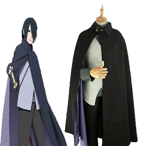 Sasuke Uchiha Cloak Uniform Cosplay Costume Naruto Boruto