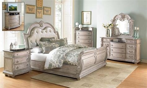 Homelegance Palace Ii Bedroom Set Weathered White Rub Through 1394n Bedroom Set At