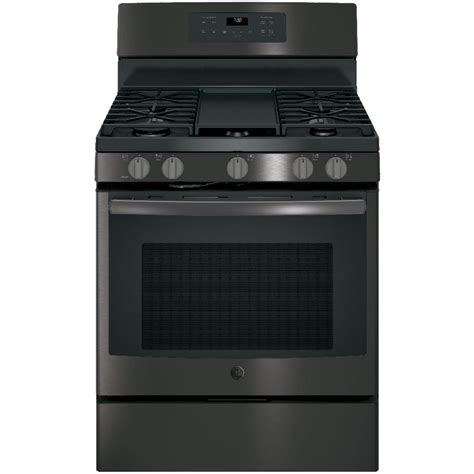 Pyrolytic function cleans your oven for you, giving you that time back. GE 5.0 cu. ft. Slide-In Gas Range with Self-Cleaning ...