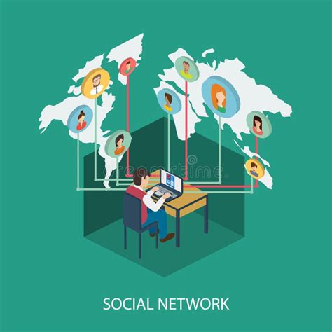 Social Network On Line Concept For Web And Infograp Stock Vector