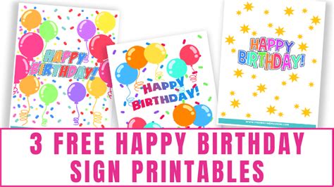 Happy Birthday Printable Sign Templates Free