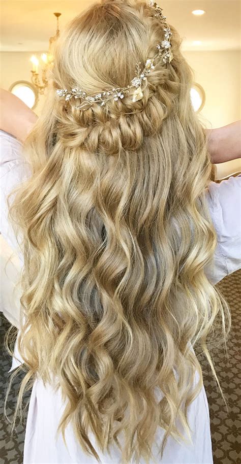 45 Beautiful Half Up Half Down Hairstyles For Any Length Mermaid Waves