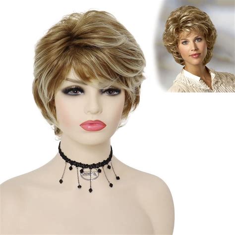 Lsza Wigsynthetic Blonde Wig With For Women Short Natural