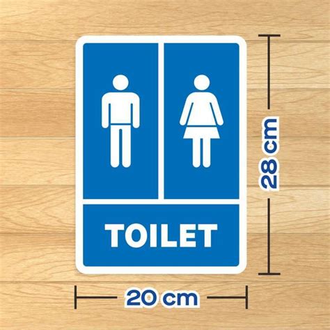Promo Sticker Label Sign Vinyl Stiker Pintu Toilet Kamar Mandi X Cm Biru Diskon Di