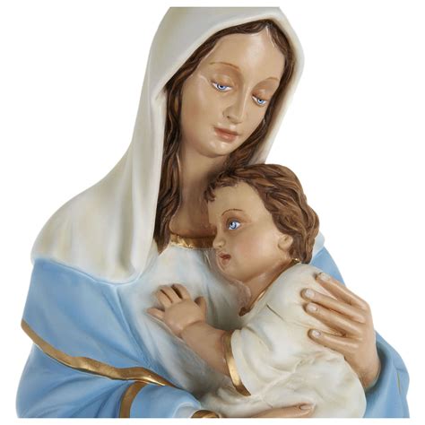 Lights are enlightening statue of saint mary holding baby jesus in the church of. Statue of the Virgin Mary holding Baby Jesus in fibreglass ...