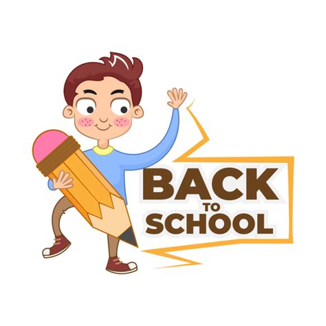 Back To School Cartoon Character Holding Pencil Pencil Cartoon