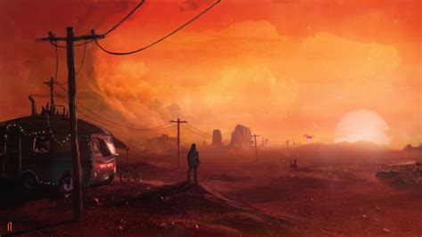 640x360 Post Apocalyptic Sunset In Mars 4k 640x360 Resolution Wallpaper