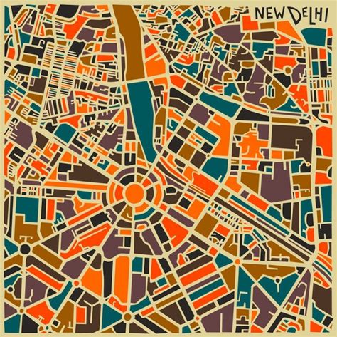 Bold Geometric Patterns Form Abstract City Maps Map Art Abstract